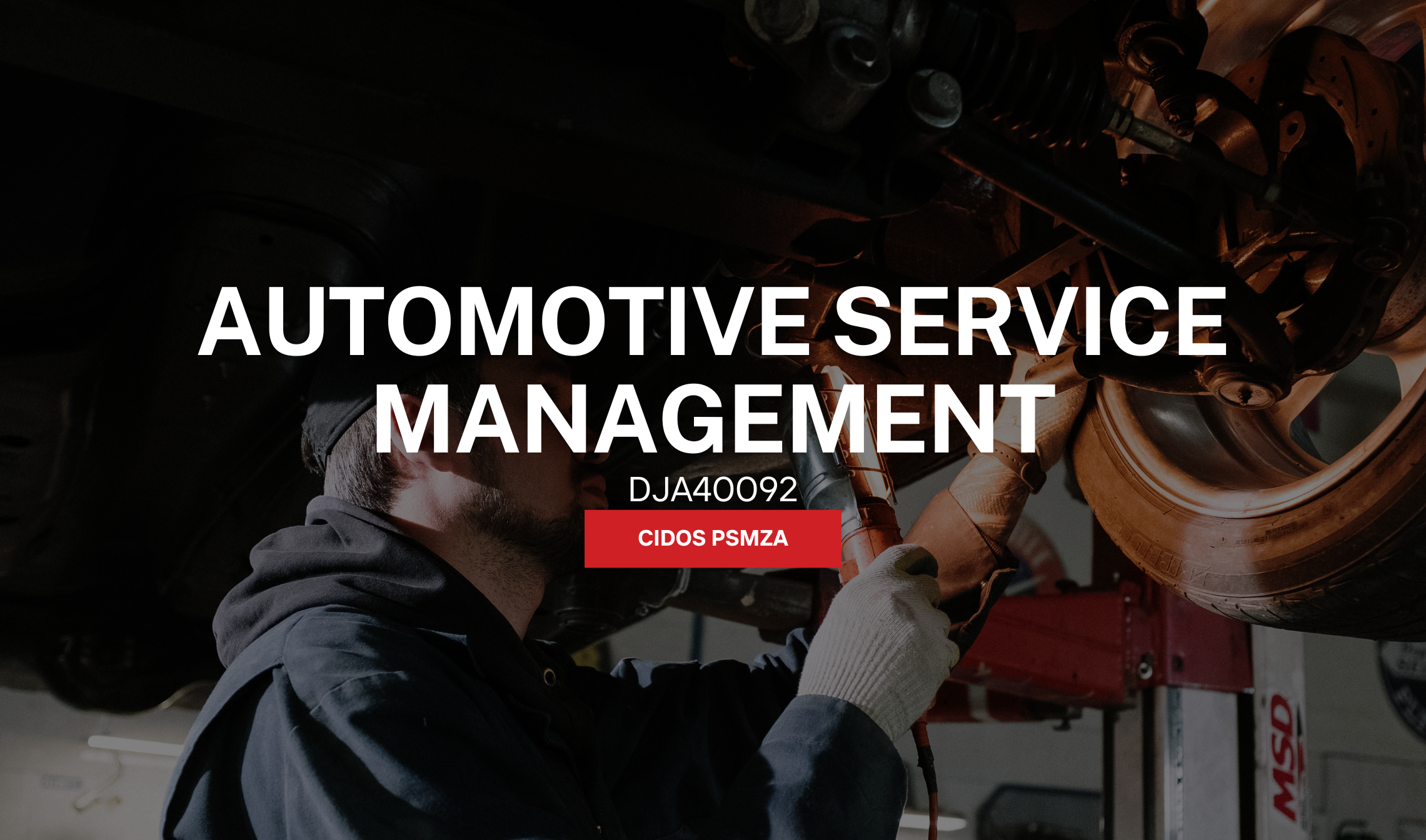 DJA40092 WORKSHOP SERVICE MANAGEMENT